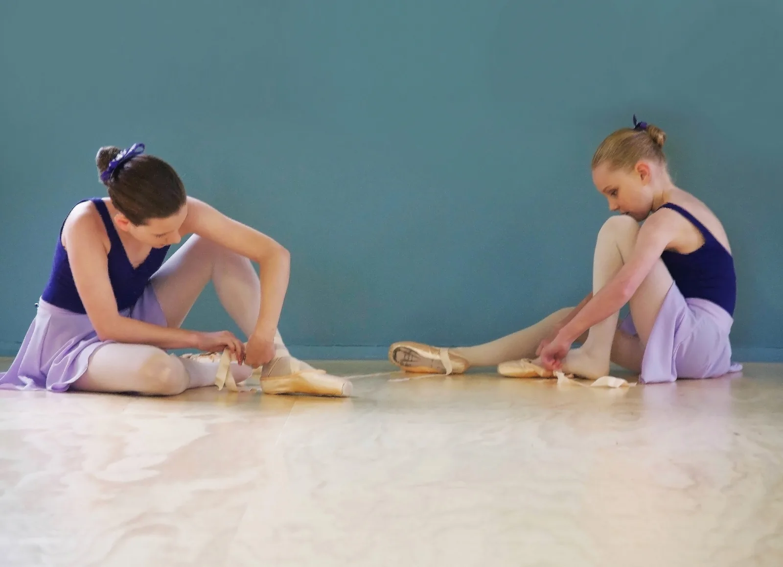 A sprung dance floor in a studio